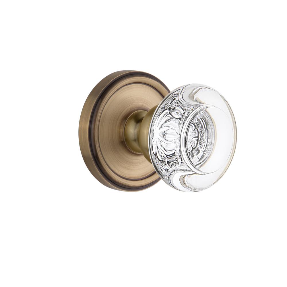 Grandeur by Nostalgic Warehouse GEOBOR Double Dummy - Georgetown with Bordeaux Crystal Knob in Vintage Brass